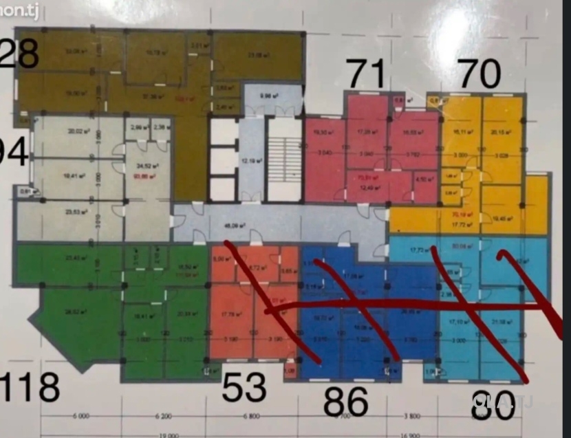 1 комнатная квартира, 8 этаж, 53 м²