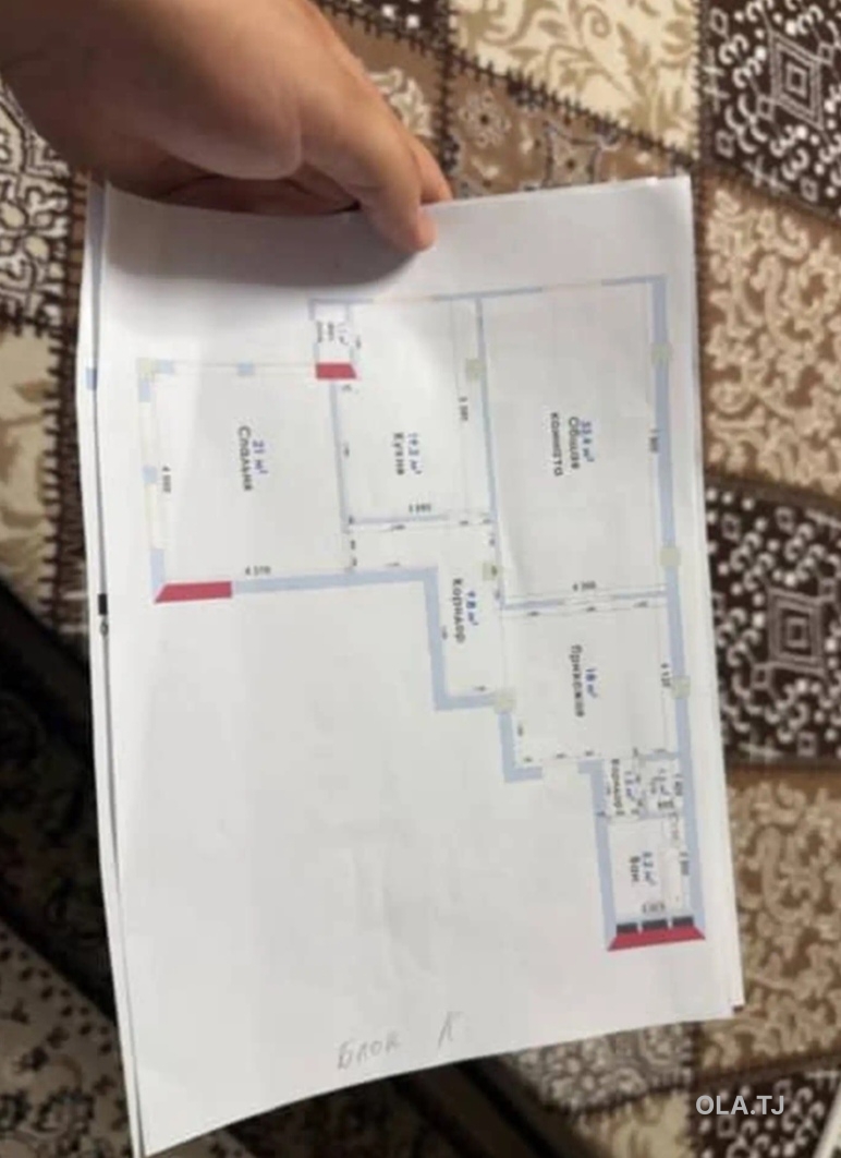 3 комнатная квартира, 17 этаж, 110 м²