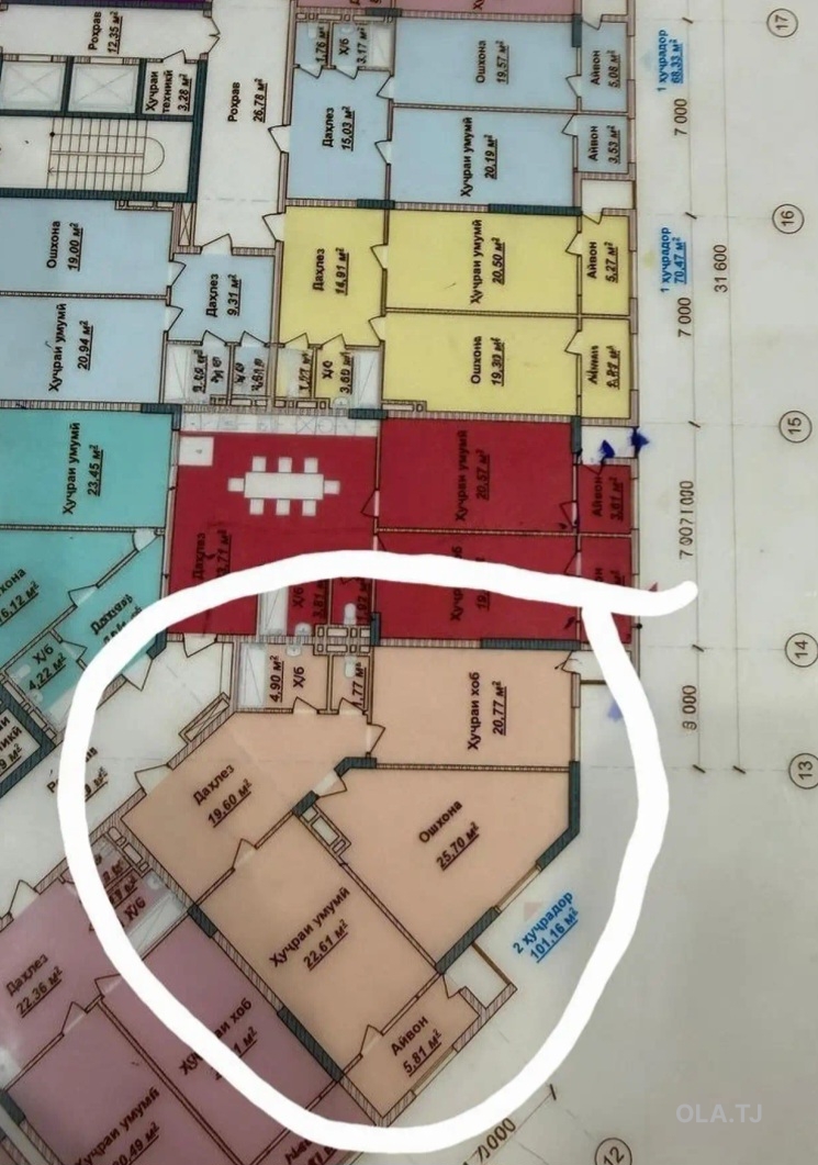 3 комнатная квартира, 6 этаж, 111 м²