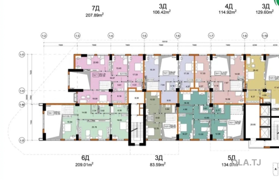 5 комнатная квартира, 3 этаж, 125 м²
