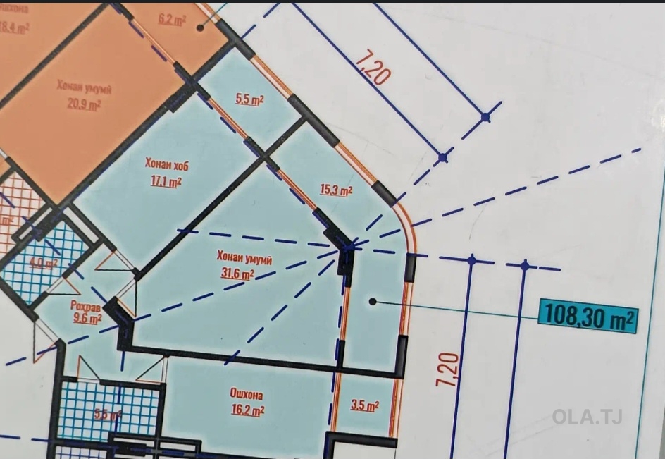 2 комнатная квартира, 10 этаж, 108 м²
