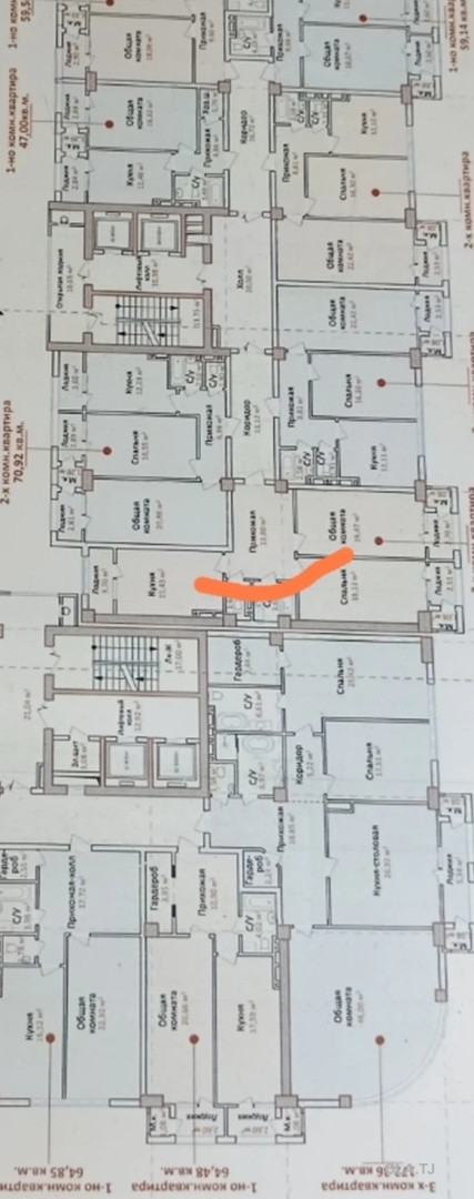 2 комнатная квартира, 7 этаж, 83 м²