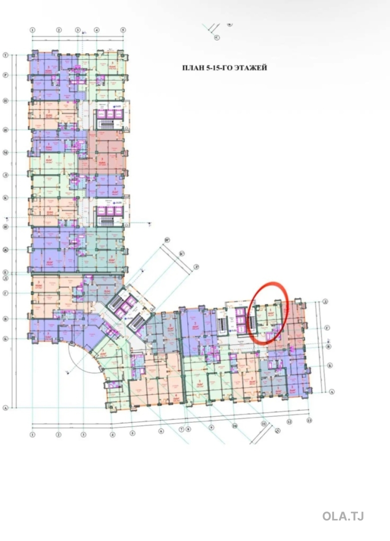 1 комнатная квартира, 6 этаж, 43 м²