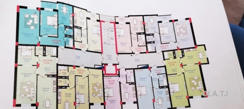 2 комнатная квартира, 9 этаж, 61 м²