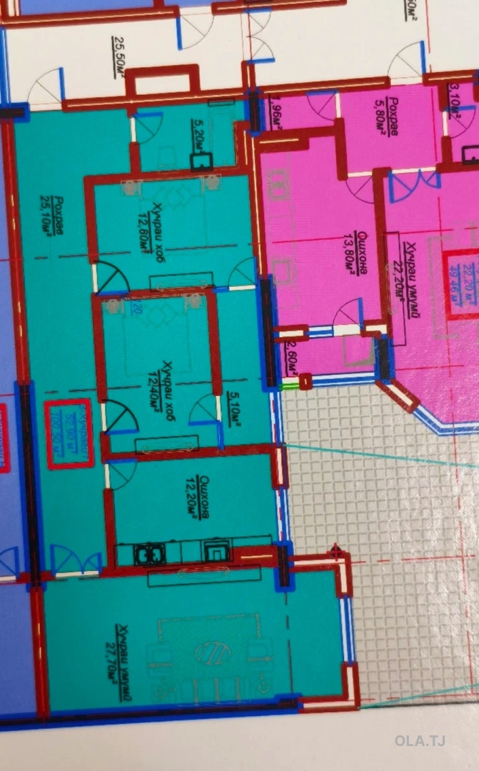 3 комнатная квартира, 14 этаж, 107 м²