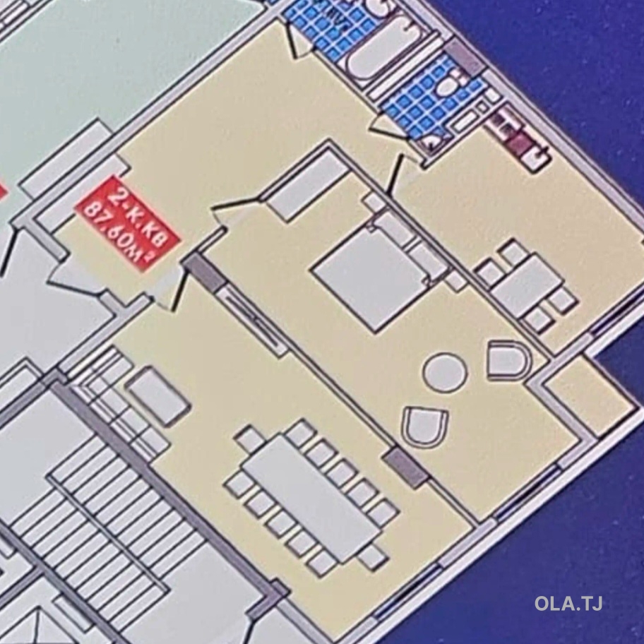 2 комнатная квартира, 8 этаж, 87 м²