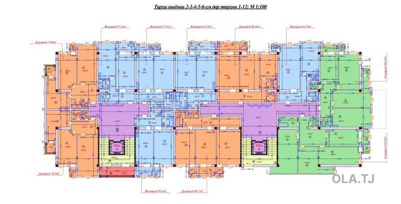 3 комнатная квартира, 3 этаж, 102 м²