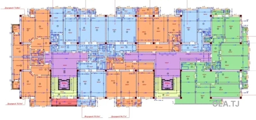 2 комнатная квартира, 5 этаж, 76 м²