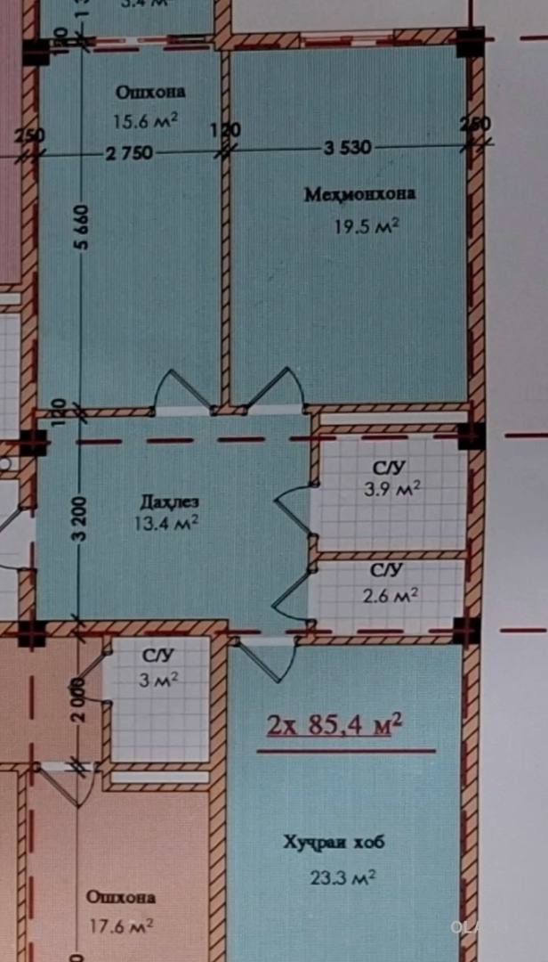2 комнатная квартира, 10 этаж, 85 м²