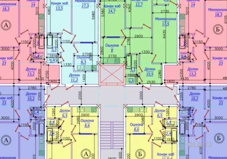 2 комнатная квартира, 1 этаж, 70 м²
