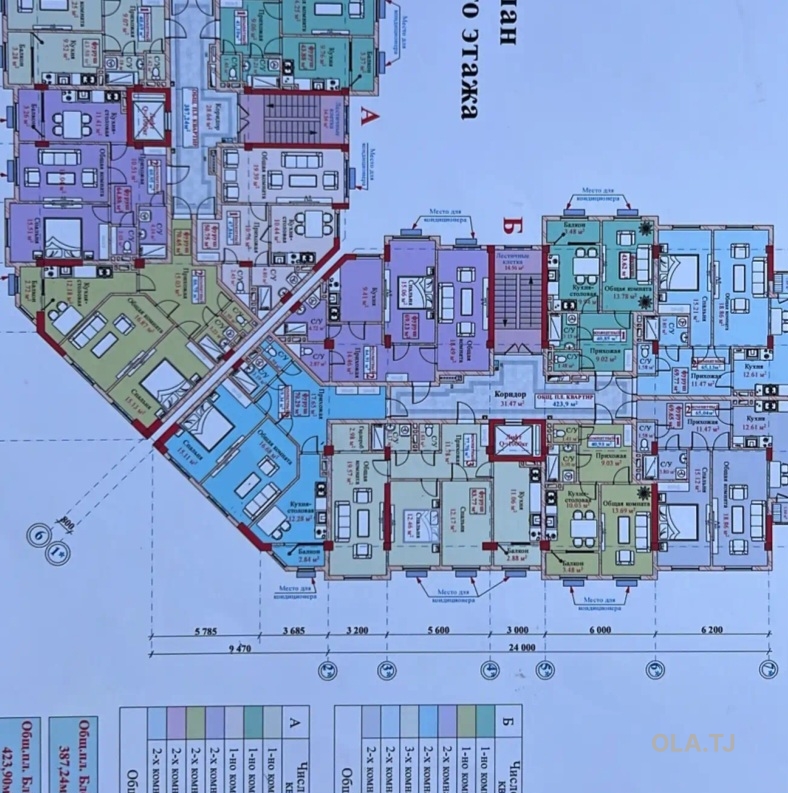 3 комнатная квартира, 8 этаж, 84 м²