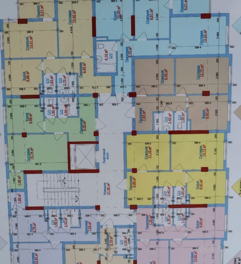2 комнатная квартира, 8 этаж, 38 м²