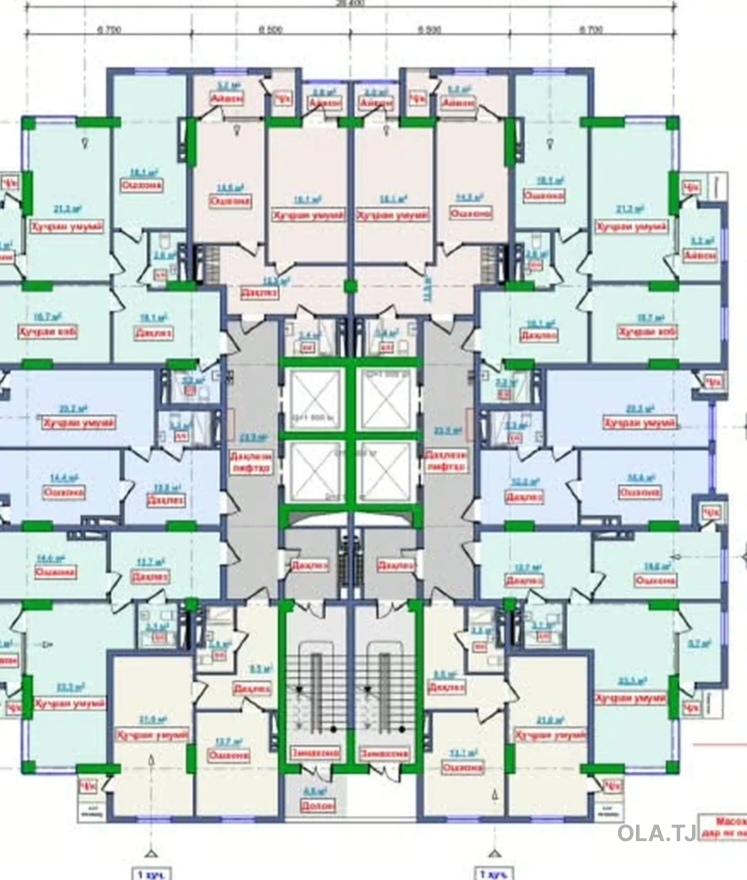 1 комнатная квартира, 16 этаж, 56 м²