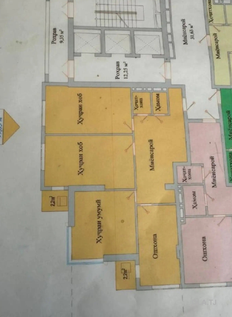 3 комнатная квартира, 9 этаж, 100 м²