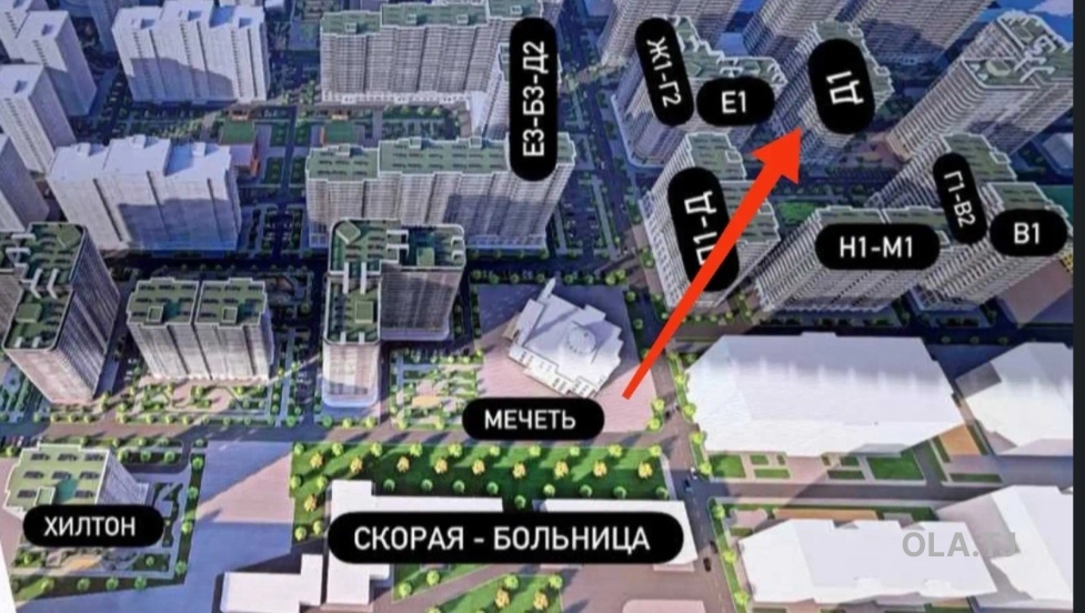 1 комнатная квартира, 16 этаж, 53 м²