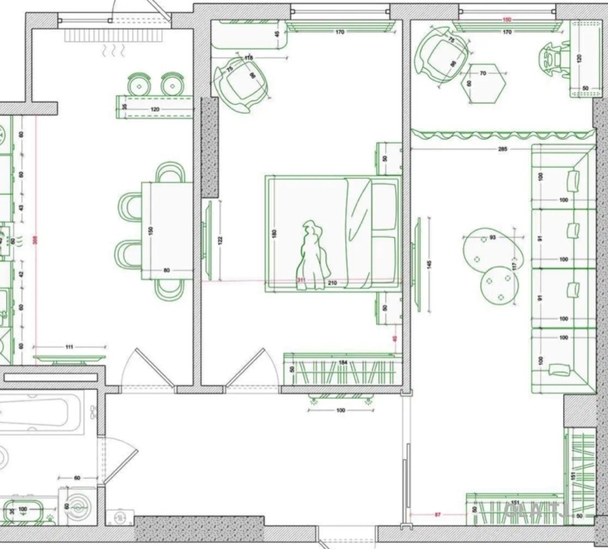 2 комнатная квартира, 11 этаж, 69 м²