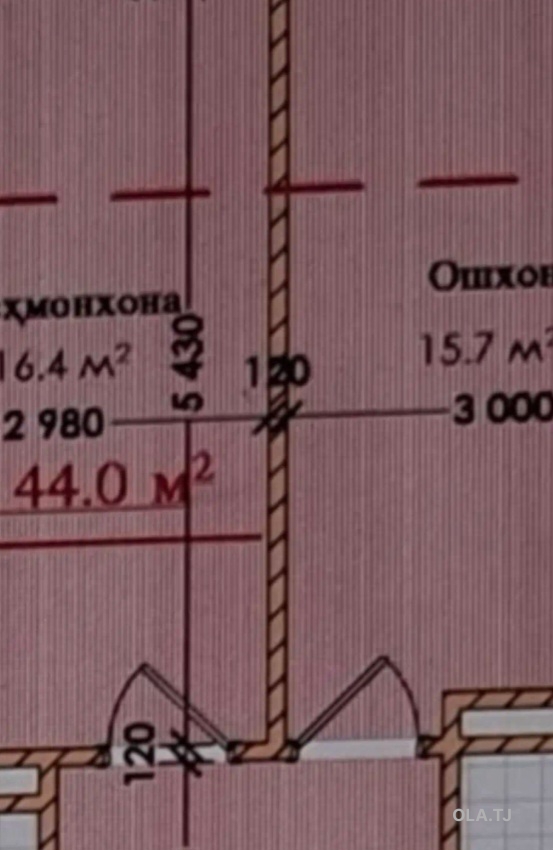1 комнатная квартира, 13 этаж, 44 м²