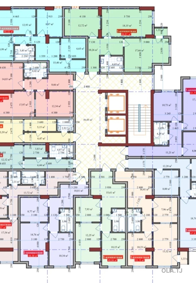 3 комнатная квартира, 5 этаж, 60 м²