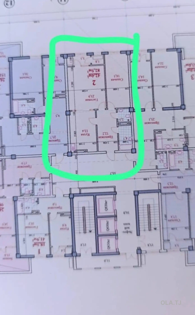 2 комнатная квартира, 17 этаж, 82 м²