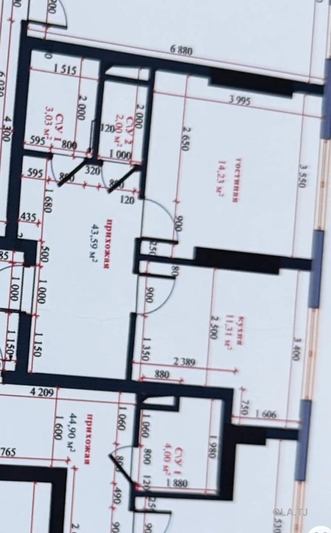 1 комнатная квартира, 12 этаж, 52 м²