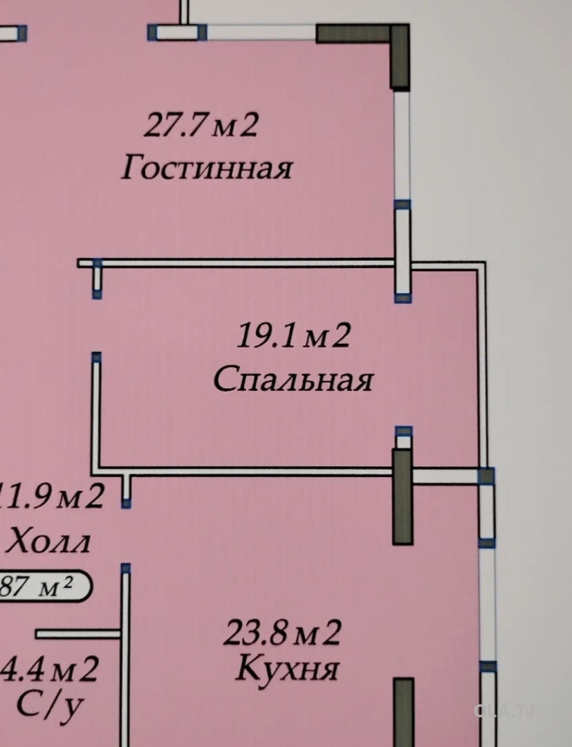 3 комнатная квартира, 4 этаж, 70 м²