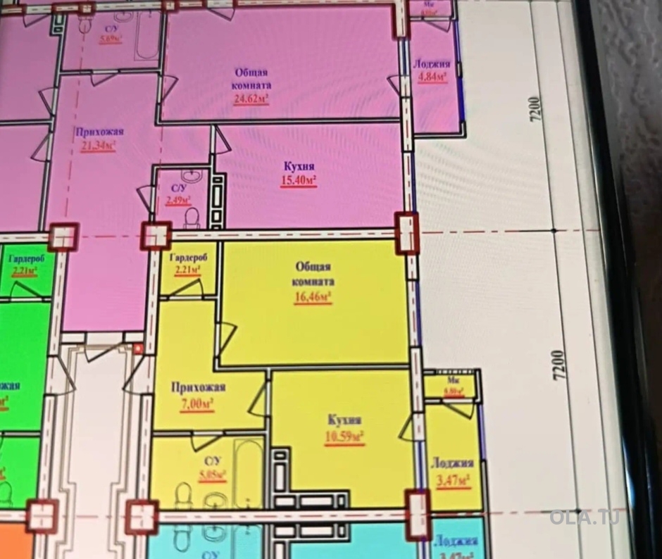 2 комнатная квартира, 6 этаж, 49 м²