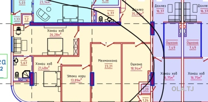 4 комнатная квартира, 15, 152 м²