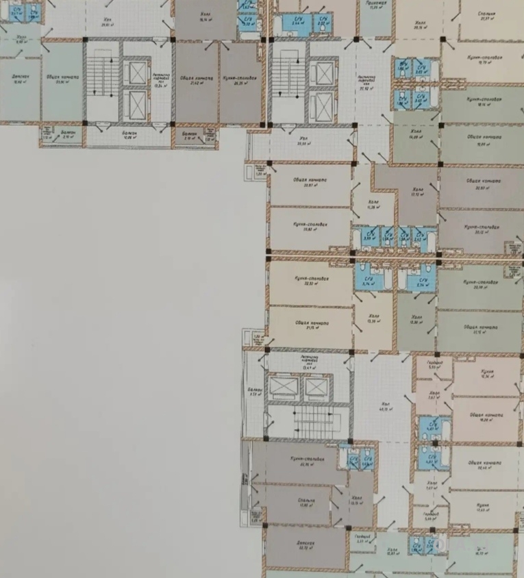 1 комнатная квартира, 3 этаж, 69 м²