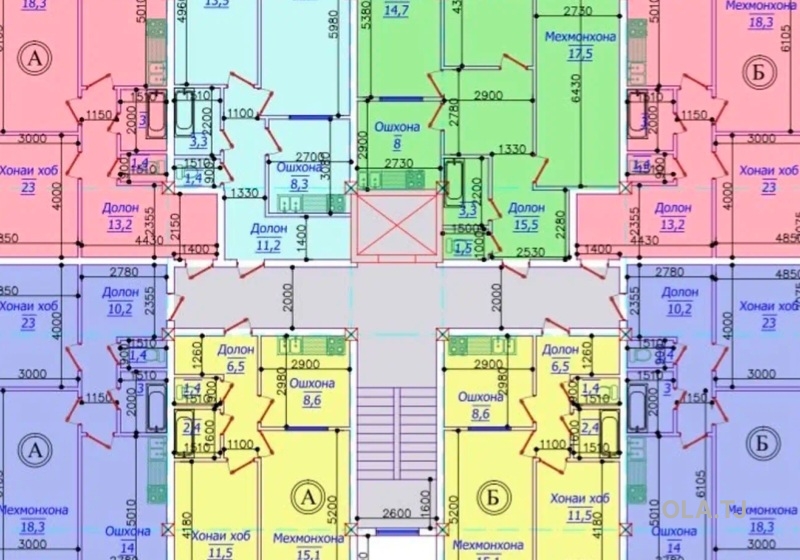 2 комнатная квартира, 4 этаж, 46 м²
