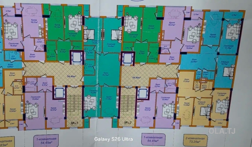 1 комнатная квартира, 11 этаж, 50 м²