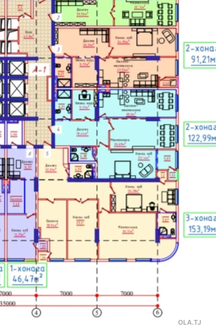 4 комнатная квартира, 8, 153 м²