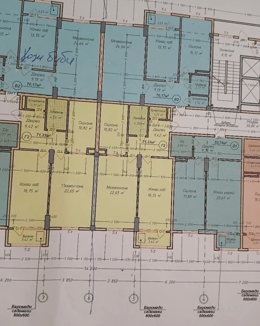 1 комнатная квартира, 8 этаж, 71 м²