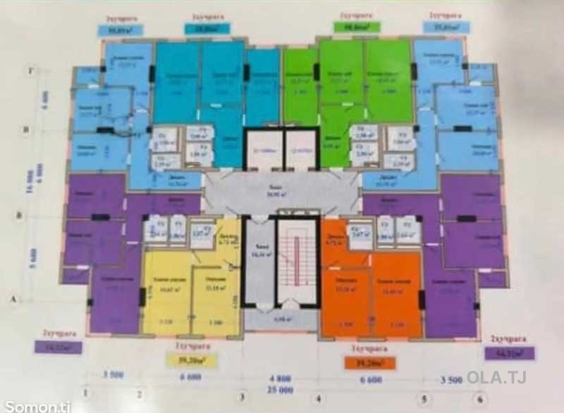 3 комнатная квартира, 6 этаж, 89 м²