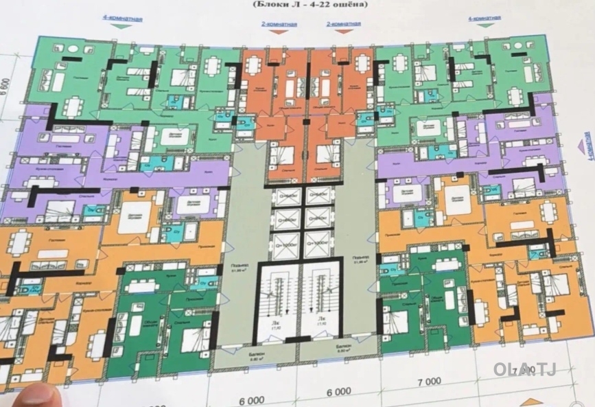 4 комнатная квартира, 13, 142 м²