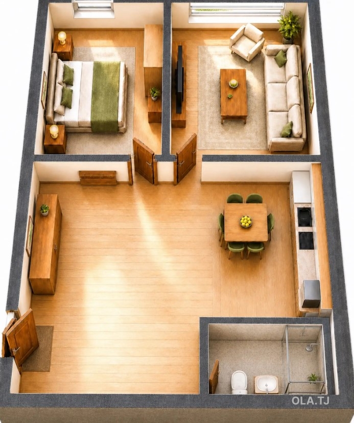 2 комнатная квартира, 22 этаж, 78 м²
