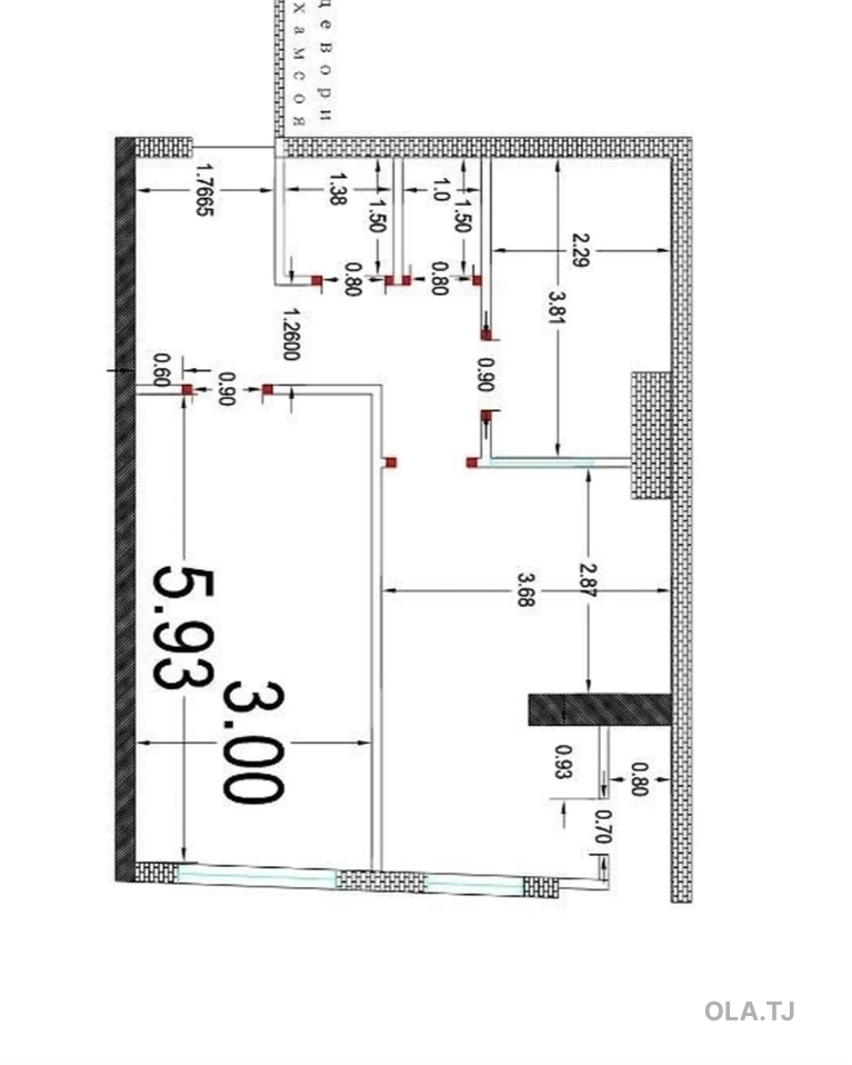 1 комнатная квартира, 8 этаж, 58 м²