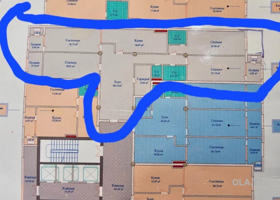 5 комнатная квартира, 12 этаж, 173 м²