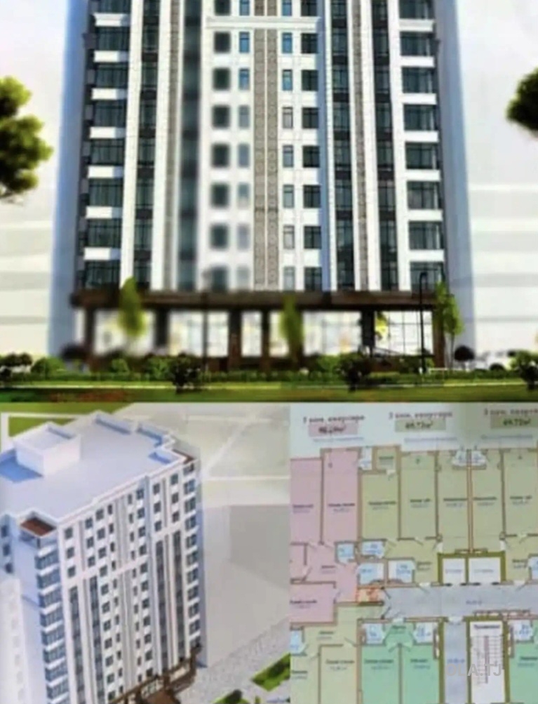 2 комнатная квартира, 11 этаж, 70 м²