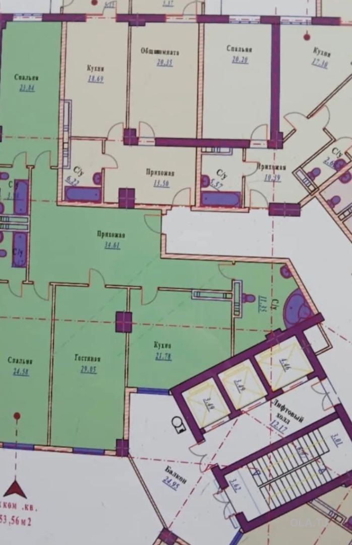 5 комнатная квартира, 14 этаж,