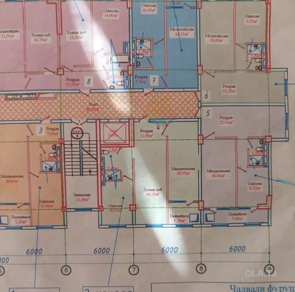 3 комнатная квартира, 5 этаж, 65 м²