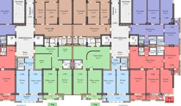 2 комнатная квартира, 14 этаж, 95 м²