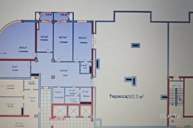 4 комнатная квартира, 17, 198 м²