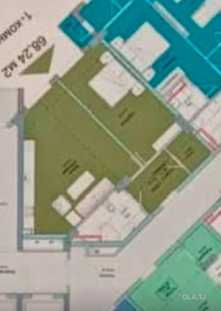 1 комнатная квартира, 16 этаж, 69 м²