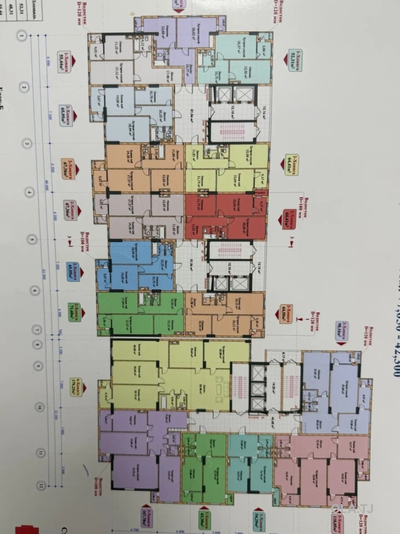 2 комнатная квартира, 11 этаж, 58 м²