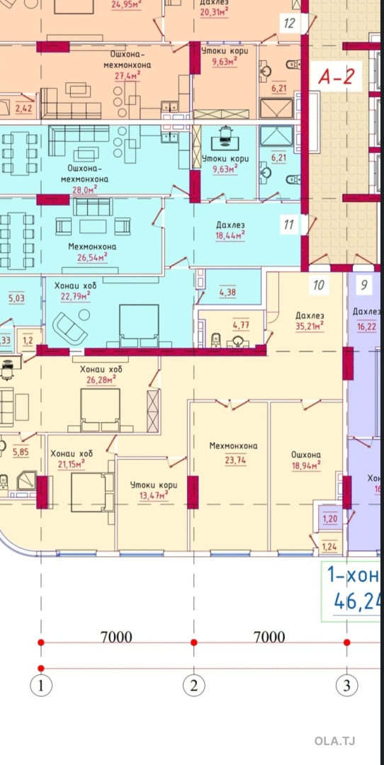 4 комнатная квартира, 14, 152 м²