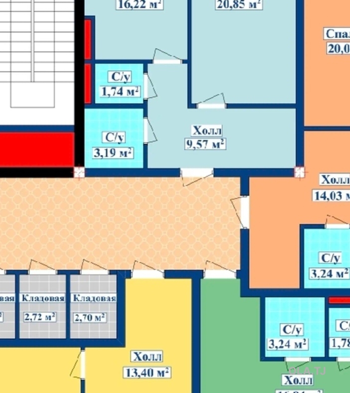 1 комнатная квартира, 9 этаж, 53 м²
