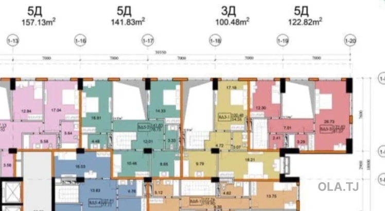 5 комнатная квартира, 3 этаж, 148 м²
