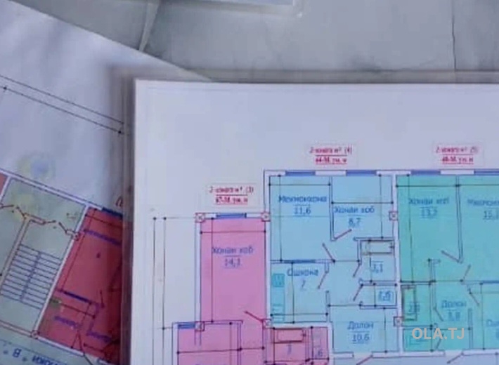 2 комнатная квартира, 1 этаж, 44 м²