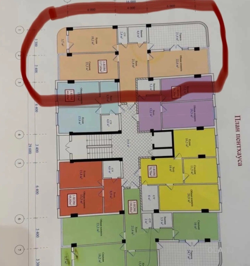 4 комнатная квартира, 10, 120 м²