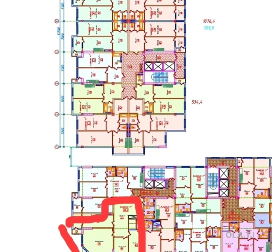 3 комнатная квартира, 9 этаж, 189 м²